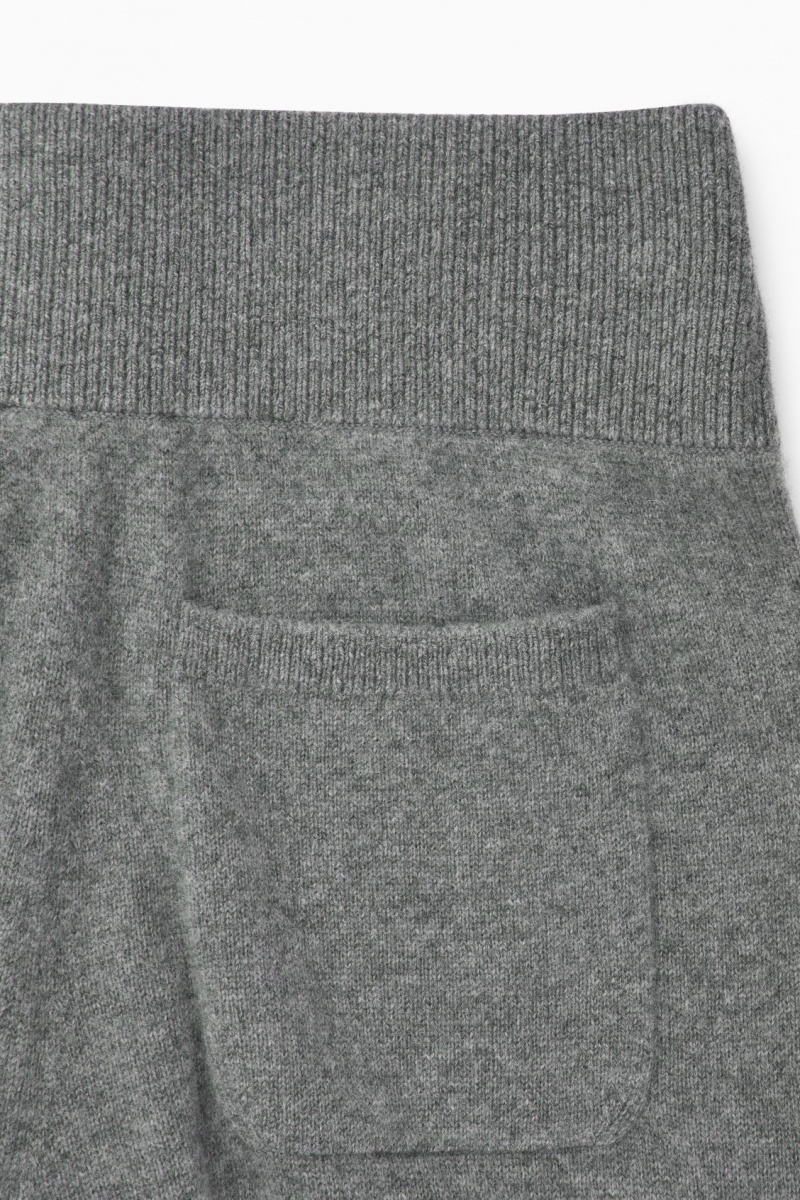 Women's COS Wide-Leg Pure Cashmere Pants Grey NZ-48MCDOGWK