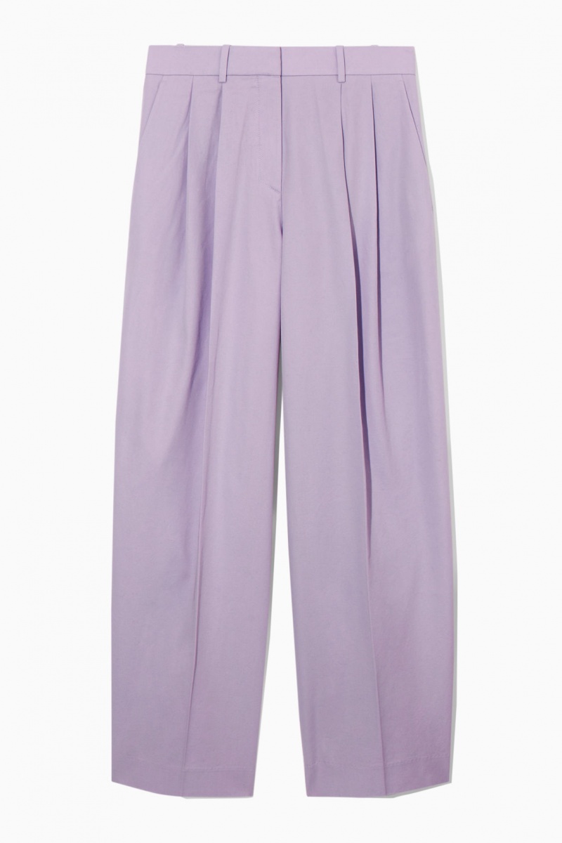 Women's COS Wide-Leg Tailored Pants Light Purple NZ-92CLBVMKD