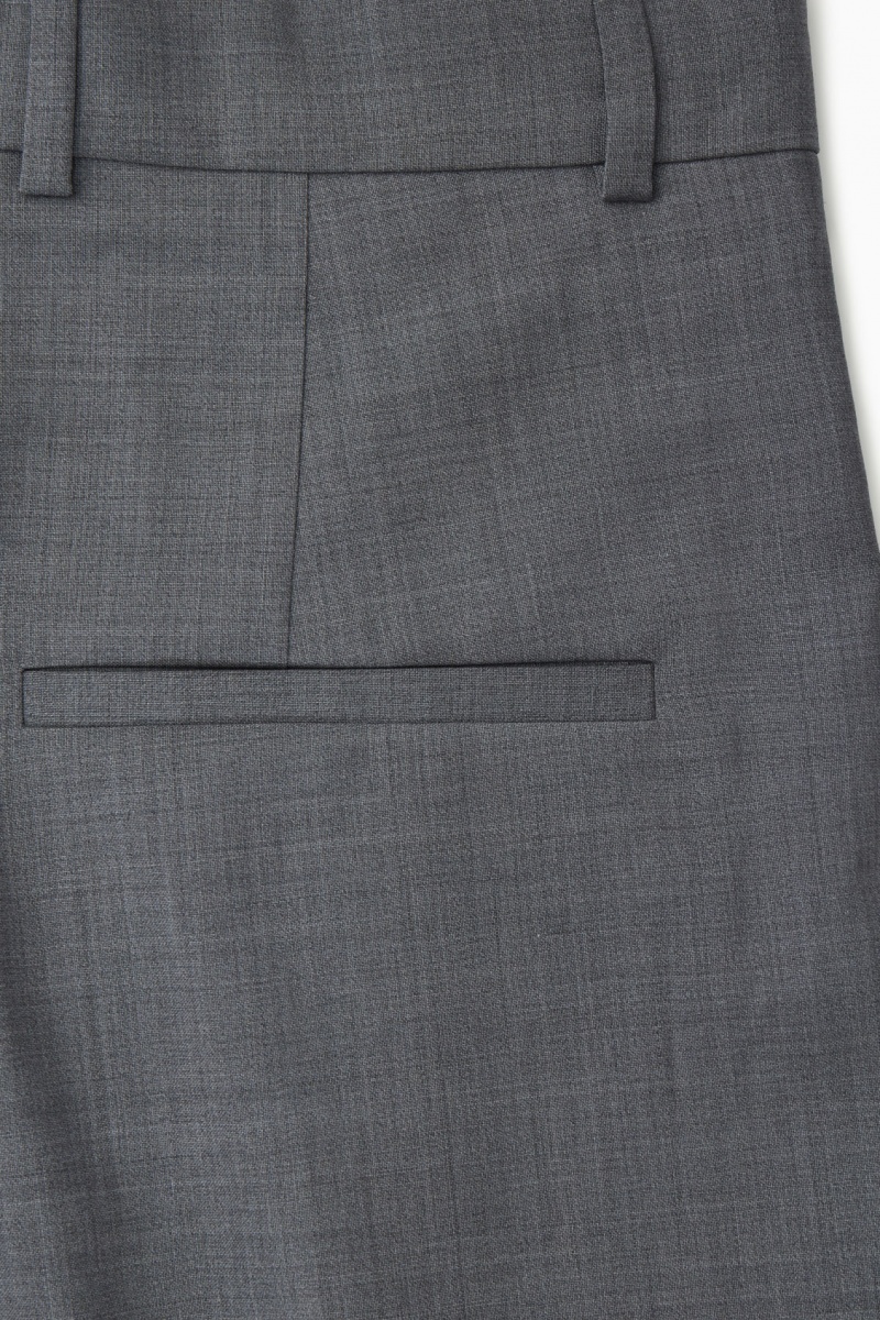 Women's COS Wide-Leg Tailored Wool Pants Grey NZ-98THGCFIB