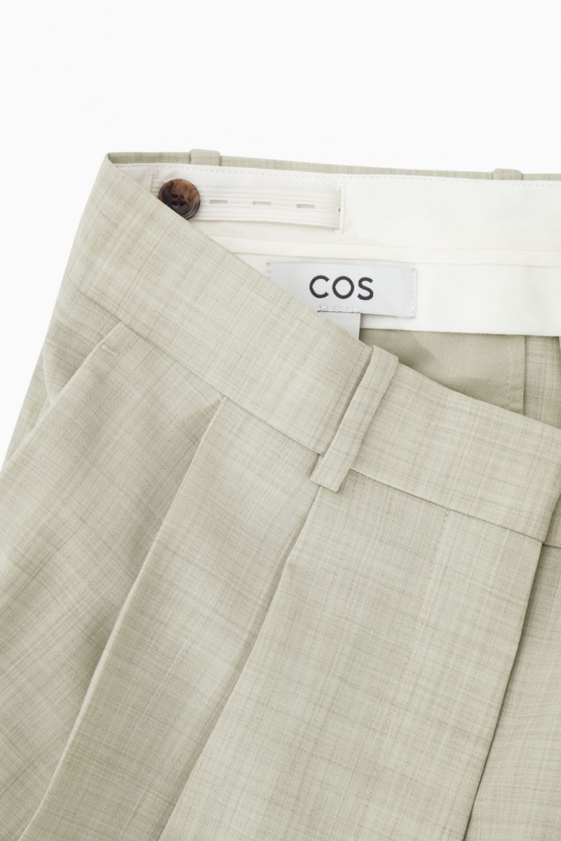Women's COS Wide-Leg Tailored Wool Pants Light Beige NZ-60IDQVFOG