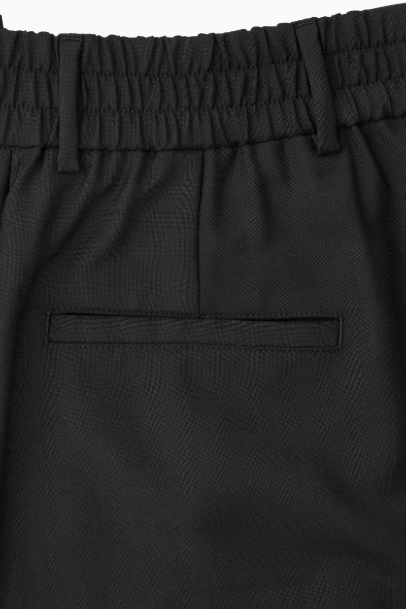 Women's COS Wide-Leg Wool Cargo Pants Black NZ-48ZCVAWEQ