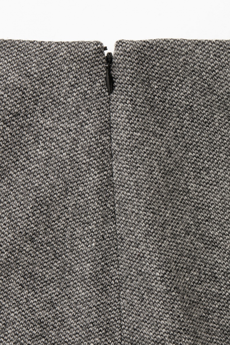 Women's COS Wool-Jacquard Mini Skirt Black / White NZ-16QGWRHNS