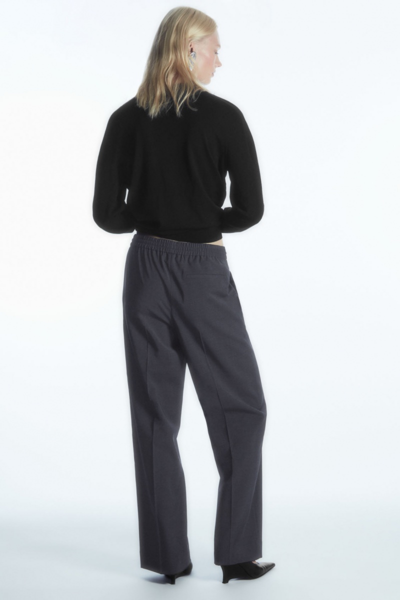 Women's COS Wool Drawstring Pants Navy NZ-62VHZNBUI