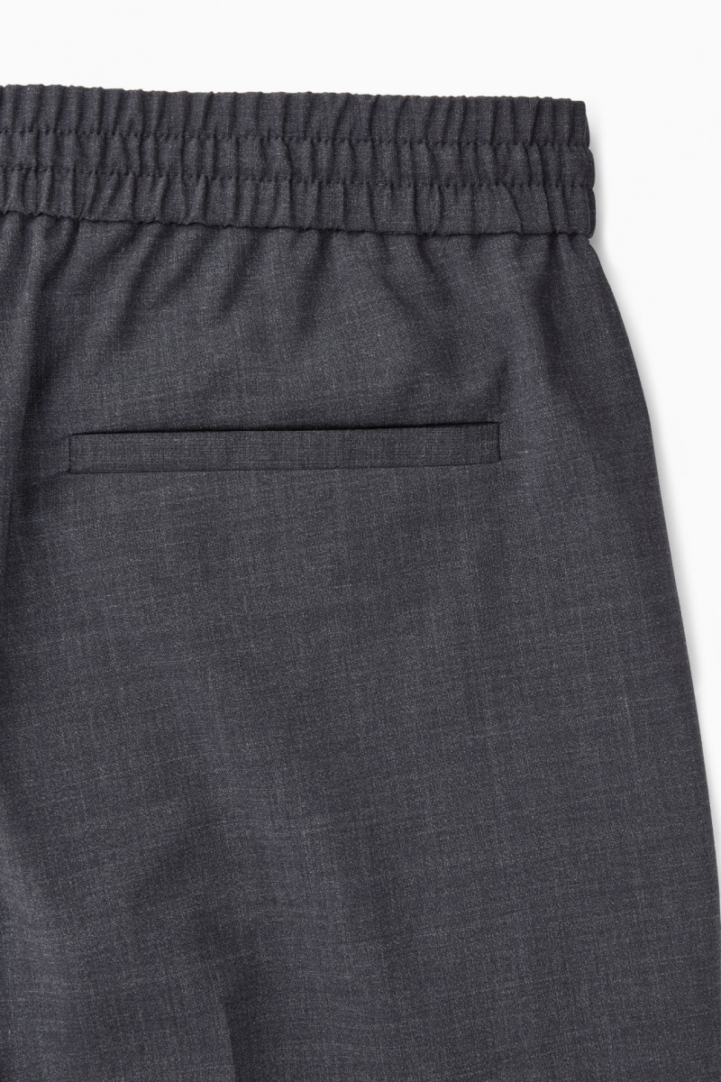 Women's COS Wool Drawstring Pants Navy NZ-62VHZNBUI