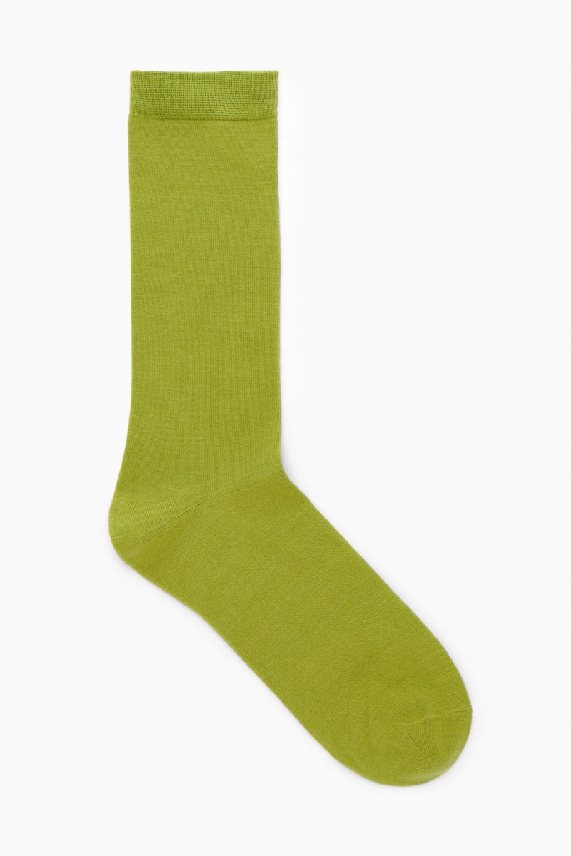 Women's COS Wool Socks Green NZ-31USBVCMK