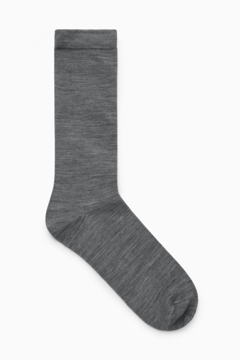 Women's COS Wool Socks Grey NZ-96GWXKPMO