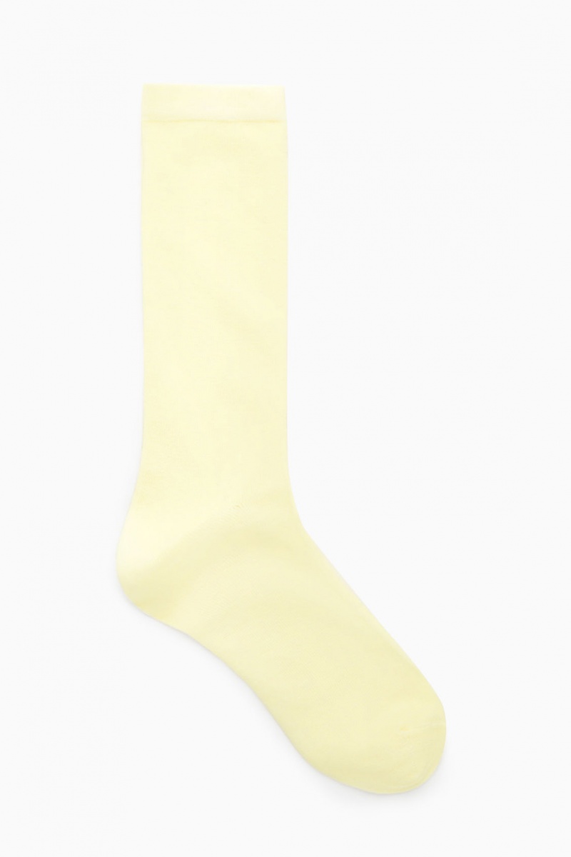 Women's COS Wool Socks Light Yellow NZ-18HYFKBZI