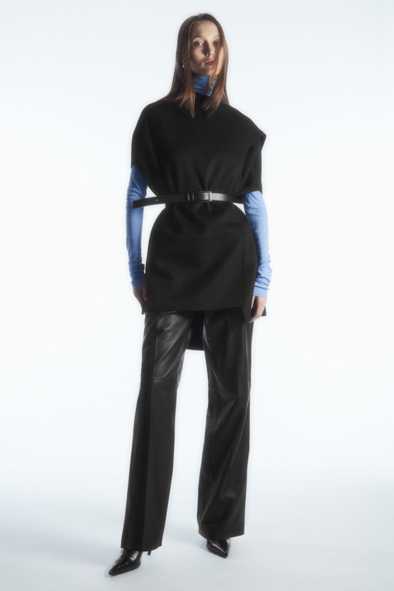 Women's COS Wool-blend Cape Tops Black NZ-42DZCPBXL