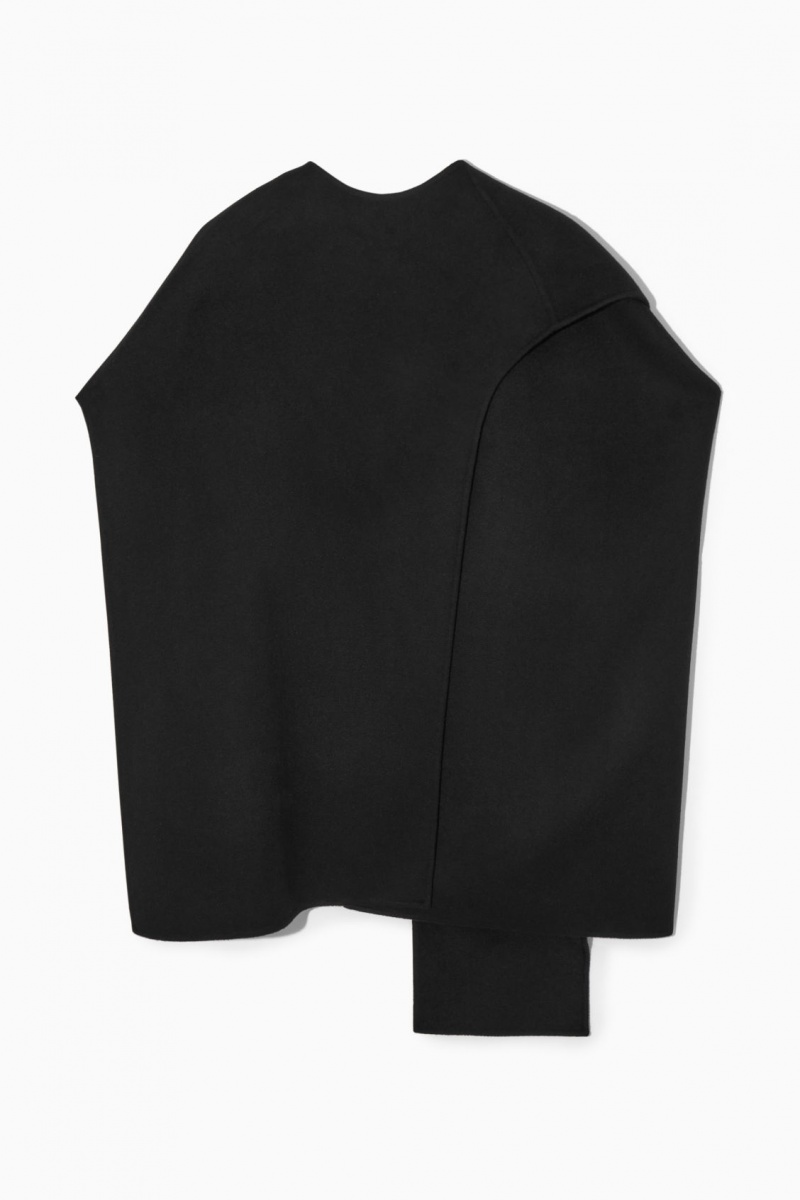 Women's COS Wool-blend Cape Tops Black NZ-42DZCPBXL
