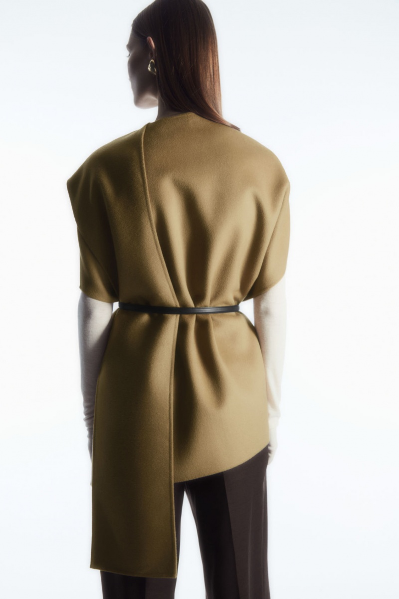 Women's COS Wool-blend Cape Tops Light Brown NZ-24QYMRZCB
