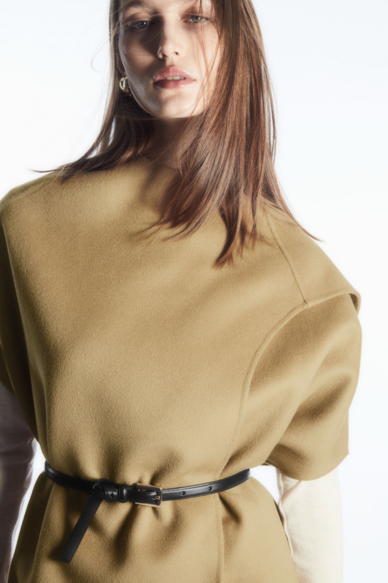 Women's COS Wool-blend Cape Tops Light Brown NZ-24QYMRZCB