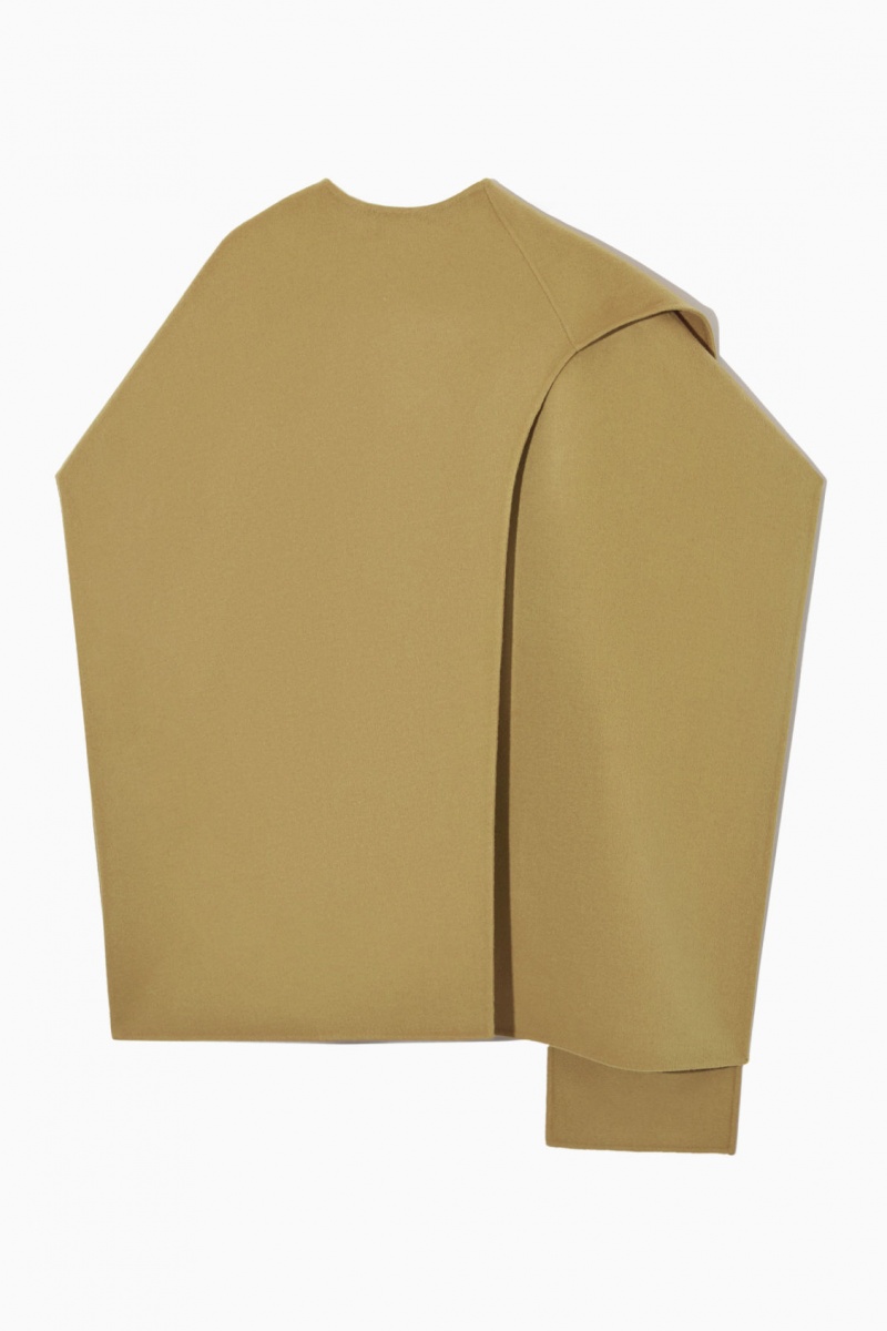 Women's COS Wool-blend Cape Tops Light Brown NZ-24QYMRZCB