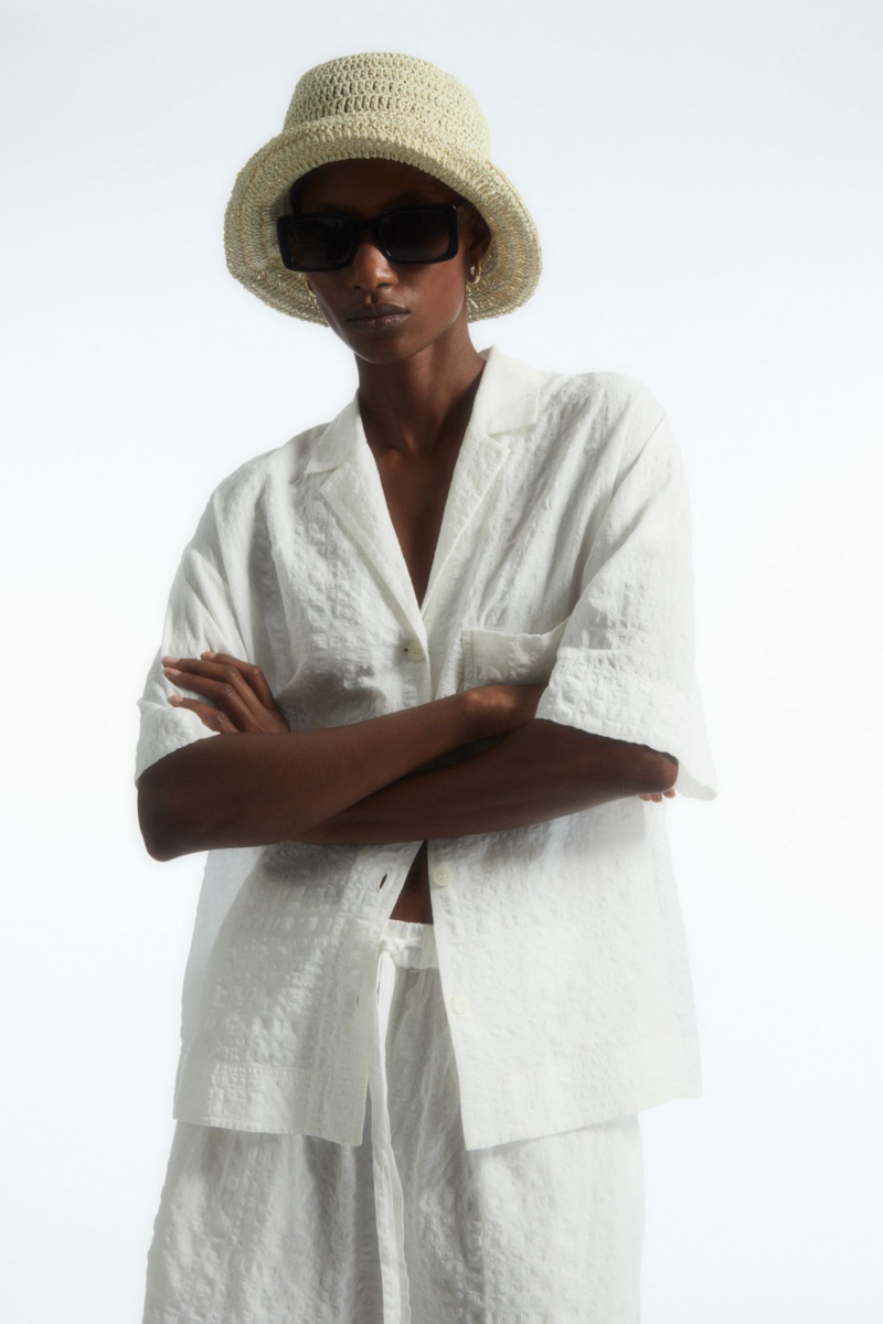 Women's COS Woven Straw Bucket Hats Beige NZ-86VYXDRQL