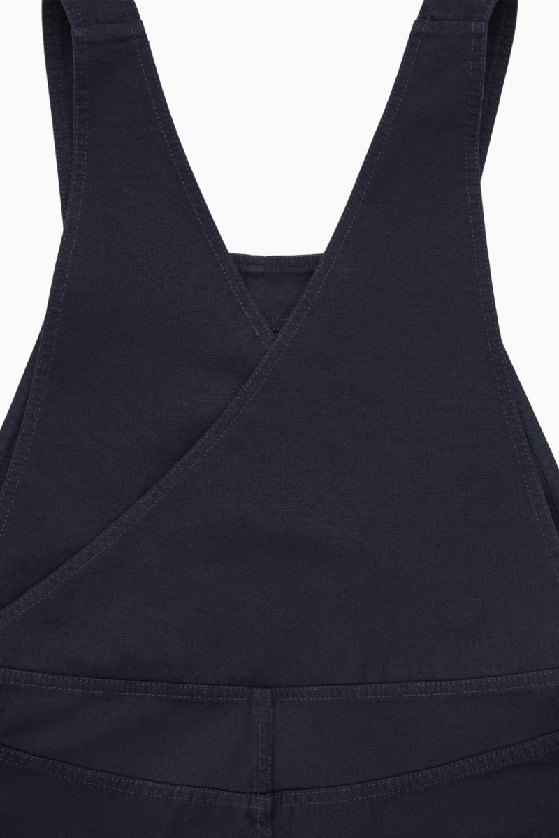 Women's COS Wrap-Back Wide-Leg Dungarees Pants Navy NZ-60NLHEOZT